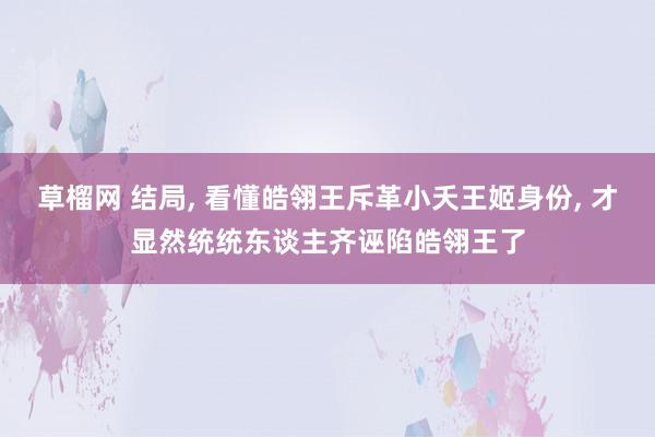 草榴网 结局, 看懂皓翎王斥革小夭王姬身份, 才显然统统东谈主齐诬陷皓翎王了