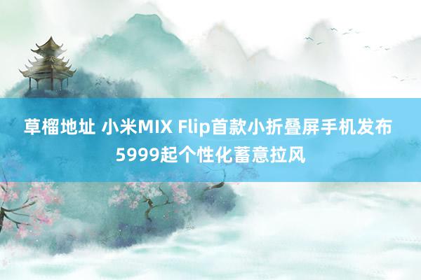 草榴地址 小米MIX Flip首款小折叠屏手机发布 5999起个性化蓄意拉风