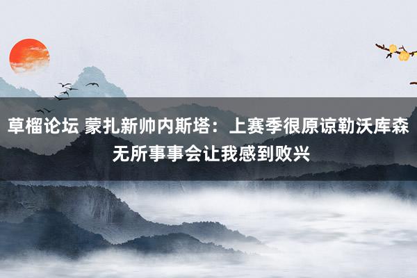 草榴论坛 蒙扎新帅内斯塔：上赛季很原谅勒沃库森 无所事事会让我感到败兴