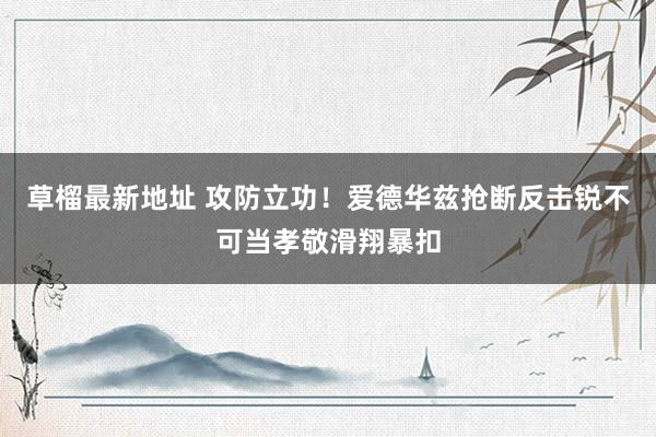 草榴最新地址 攻防立功！爱德华兹抢断反击锐不可当孝敬滑翔暴扣