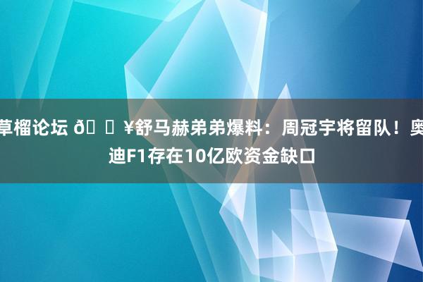 草榴论坛 💥舒马赫弟弟爆料：周冠宇将留队！奥迪F1存在10亿欧资金缺口