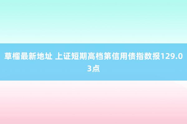 草榴最新地址 上证短期高档第信用债指数报129.03点