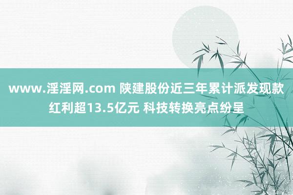 www.淫淫网.com 陕建股份近三年累计派发现款红利超13.5亿元 科技转换亮点纷呈