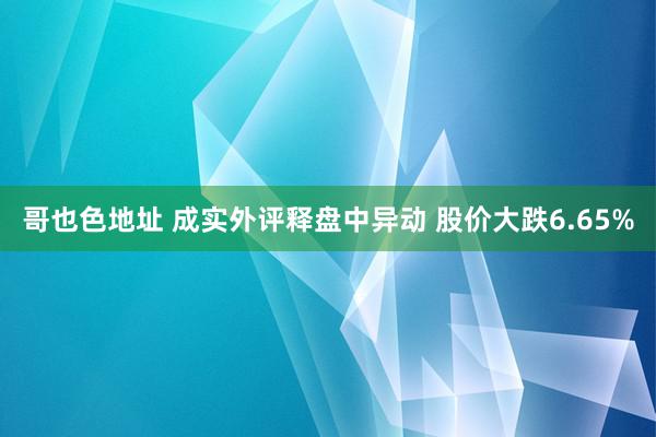 哥也色地址 成实外评释盘中异动 股价大跌6.65%