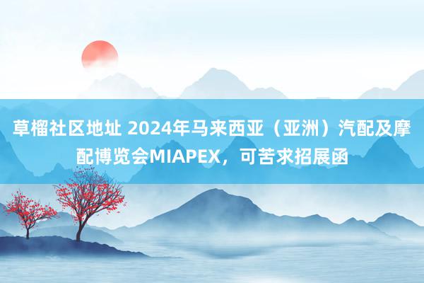 草榴社区地址 2024年马来西亚（亚洲）汽配及摩配博览会MIAPEX，可苦求招展函