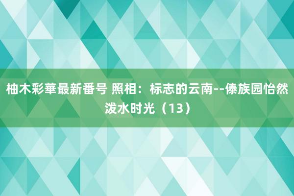 柚木彩華最新番号 照相：标志的云南--傣族园怡然泼水时光（13）