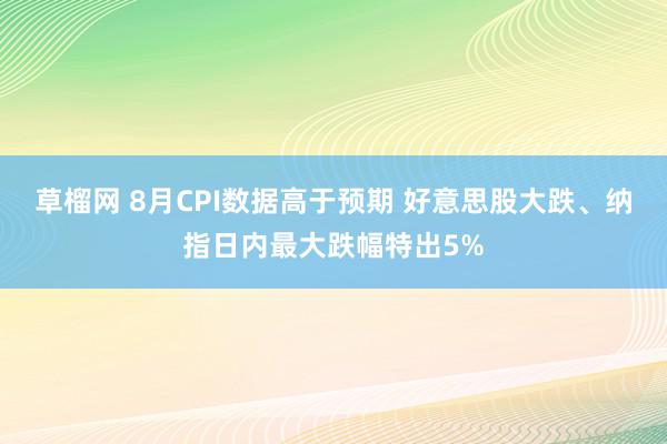 草榴网 8月CPI数据高于预期 好意思股大跌、纳指日内最大跌幅特出5%