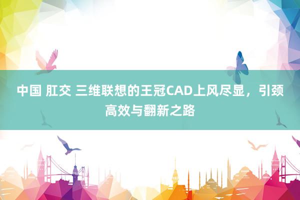 中国 肛交 三维联想的王冠CAD上风尽显，引颈高效与翻新之路