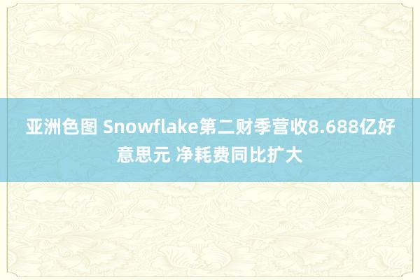 亚洲色图 Snowflake第二财季营收8.688亿好意思元 净耗费同比扩大