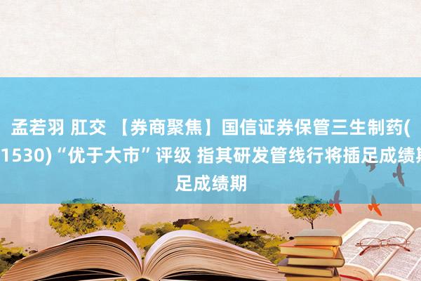 孟若羽 肛交 【券商聚焦】国信证券保管三生制药(01530)“优于大市”评级 指其研发管线行将插足成绩期